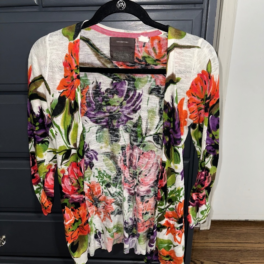 Anthropologie Guinevere Floral Cardigan Size XS